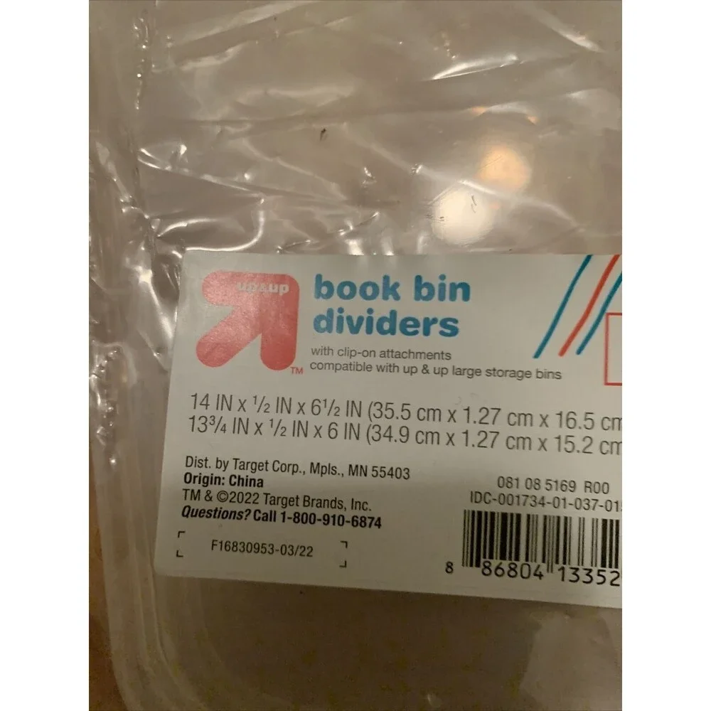 Up & Up for Target Book Bin Dividers Plastic 2 Count